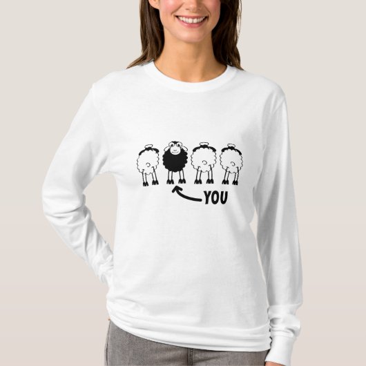 Schaap, witte of zwarte schapen van de familie  tシャツ (正面)