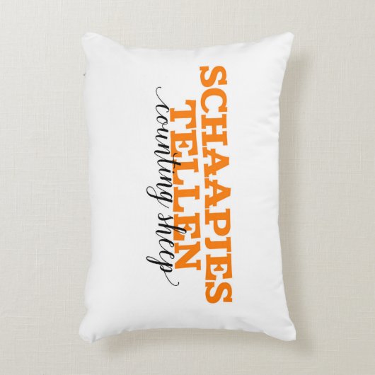 Schaapjes Tellen/ヒツジのオランダの単語を数えること アクセントクッション (正面(垂直))