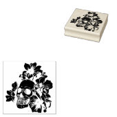 Schädel mit Mangnolia Blumen ラバースタンプ (押印)