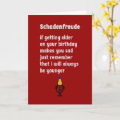 Schadenfreudeのおもしろいなハッピーバースデーの詩 カード (黄色い花)