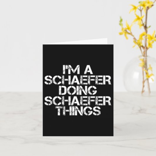 Schaefer Funny Surname Family Tree Birthday Reunio カード (黄色い花)