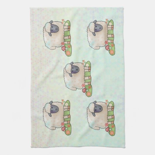 Schaf auf der Weide キッチンタオル (縦)