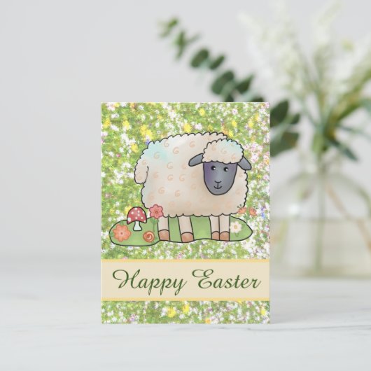 Schaf auf der Weide Postkarte ポストカード (スタンド正面)