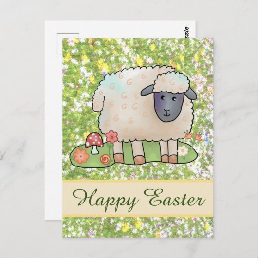 Schaf auf der Weide Postkarte ポストカード (正面/裏面)