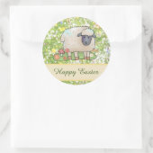 Schaf auf der Weide Postkarte ラウンドシール (バッグ)