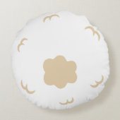  Schaf weiß braun personalisierbares Kinderkissen ラウンドクッション (裏面)