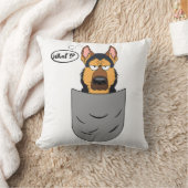 Schäferhund in Brusttasche, lustig クッション (ブランケット)