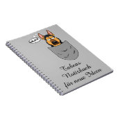 Schäferhund in Brusttasche, lustig ノートブック (右側)