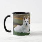 Schäferhunde Black & White Tasse マグカップ (左)