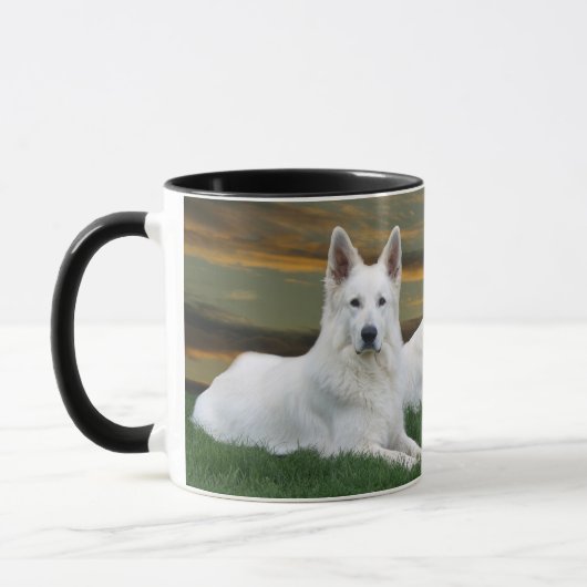 Schäferhunde Black & White Tasse マグカップ (左)