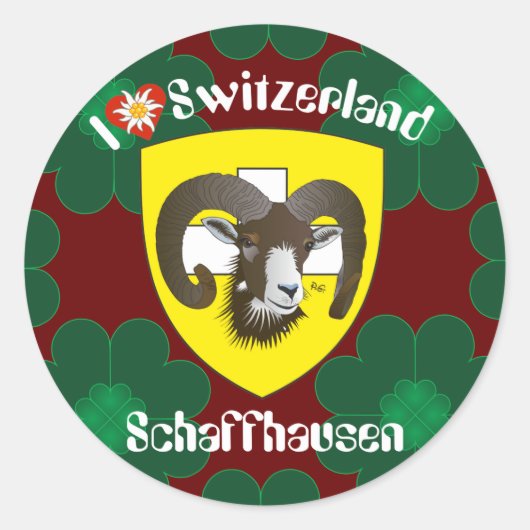 Schaffhausen Schweiz Suisse Svizzera Aufkleber ラウンドシール (正面)