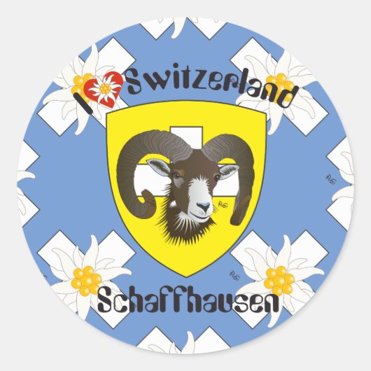 Schaffhausen Schweiz Suisse Svizzera Aufkleber ラウンドシール (正面)