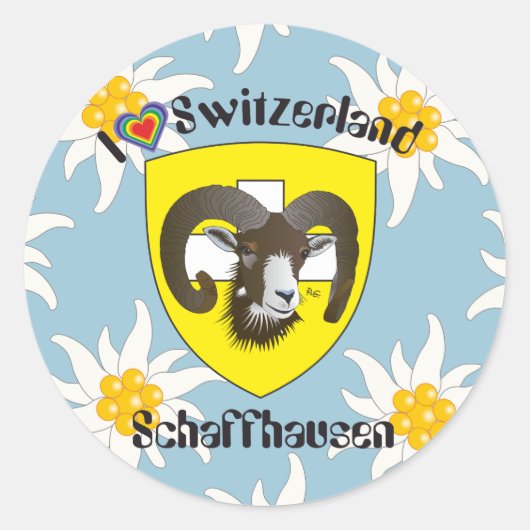 Schaffhausen Schweiz Suisse Svizzera Aufkleber ラウンドシール (正面)