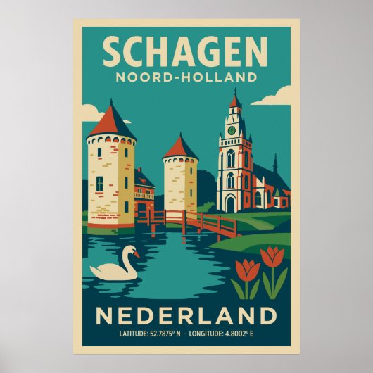 Schagen, Noord Holland - Nederland 旅行 ポスター (正面)