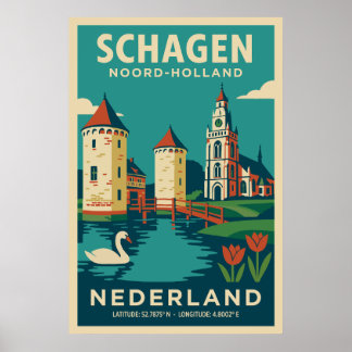 Schagen, Noord Holland - Nederland Travel ポスター