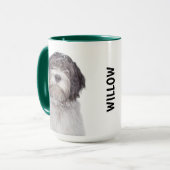 Schapendos...オランダシェプドッグパーソナライズされたマグカップ マグカップ (正面左)