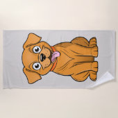 Schattig en uniek honden strandlaken ビーチタオル (正面)