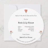 Schattig Konijn Lieve Bos Dieren Geboortekaartje 招待状 (裏面)