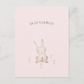 Schattig Konijn Met Bloemen Baby Meisje Dochter ポストカード (正面)