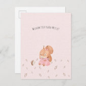 Schattige Eekhoorn Drinkt Thee Baby Meisje Dochter ポストカード (正面/裏面)