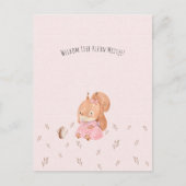 Schattige Eekhoorn Drinkt Thee Baby Meisje Dochter ポストカード (正面)