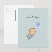Schattige Leeuw Met Ballon Welkom Nieuwe Baby ポストカード (正面/裏面)