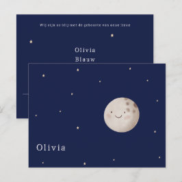 Schattige Maan en Sterren Nacht Baby Geboorte ポストカード