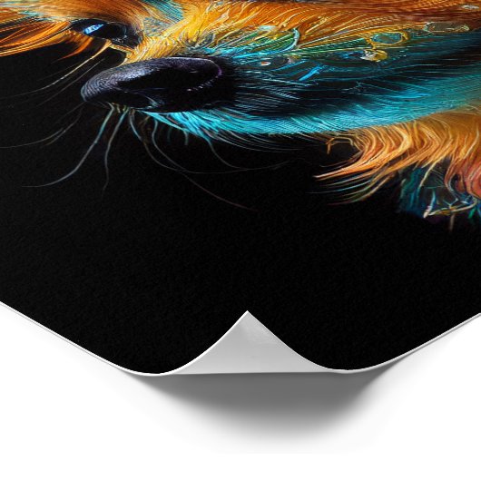 Schattige Pomchi poster met persoonlijkheid ポスター (角)