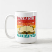 Schauen Sie mal rein, es ist in einem Buch - Retro コーヒーマグカップ (左)