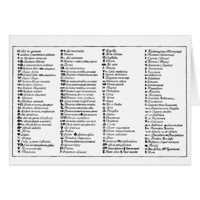 ScheeleのAlchemical記号 (正面横)