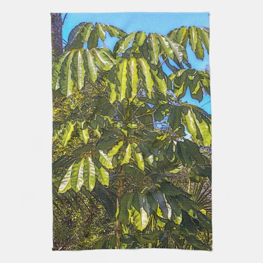 Schefflera Umbrellas Kitchen Towel 2 キッチンタオル (縦)