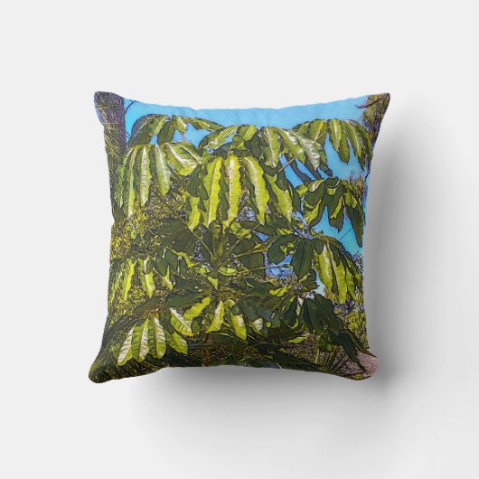 Schefflera Umbrellas Throw Pillow クッション (裏面)