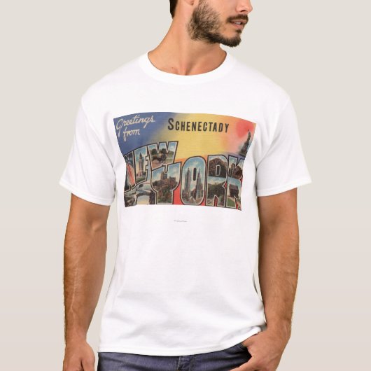 Schenectady、ニューヨーク-大きい手紙場面 Tシャツ (正面)