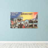 Schenectady, New York – ラージレターのシーン キャンバスプリント (インサイチュ (ウッドフロア))