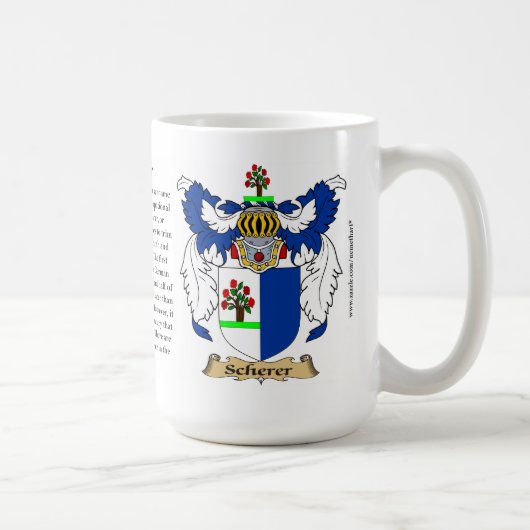 Scherer、起源、意味および頂上 コーヒーマグカップ (右)