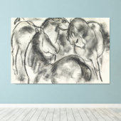 Schets van drie paarden  キャンバスプリント (インサイチュ (ウッドフロア))