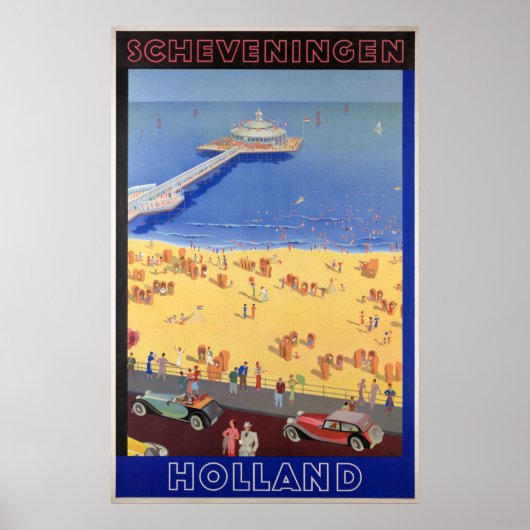 Scheveningin Holland Vintage Travelポスターレスト ポスター (正面)