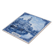 Schiedam Delft Blue style ceramic tile タイル (側面)