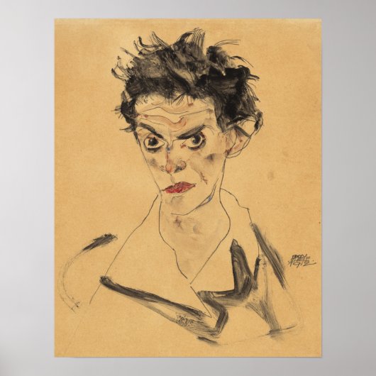 Schiele – セルフポートレート1912 ポスター (正面)