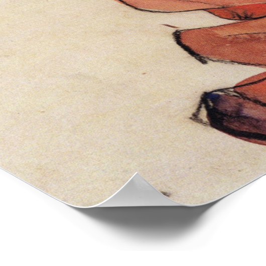 Schiele -生まれたばかりの脚が上描向き1910 ポスター (角)
