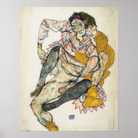 Schiele - 1915年着席 ポスター (正面)