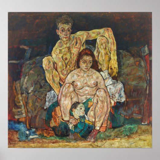 Schiele - Crouching Couple (The Family) ポスター (正面)