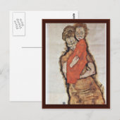 Schiele Egonの親子 ポストカード (正面/裏面)