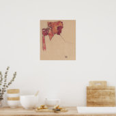 Schiele - Gerti With Hair Mesh 1910 ポスター (キッチン)