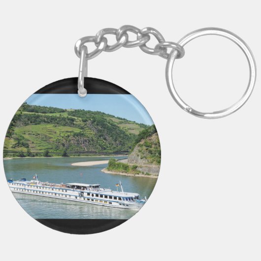 Schiff auf dem Rhein bei Oberwesel キーホルダー (裏面左)
