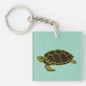 Schildkröte grün schwarz キーホルダー (正面)