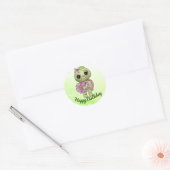 Schildkröte mit Blume ラウンドシール (封筒)