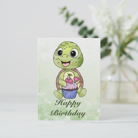 Schildkröte mit Muffin ポストカード (スタンド正面)