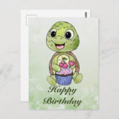 Schildkröte mit Muffin ポストカード (正面/裏面)