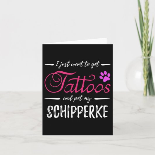 Schipperke犬の恋人タトゥーおもしろい犬ママのギフトIde カード (正面)